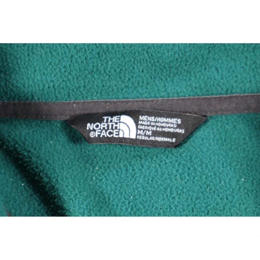 The North Face Sweatshirt Mens‎ M Green Pullover 1/4 Zip Fleece Embroidered Logo